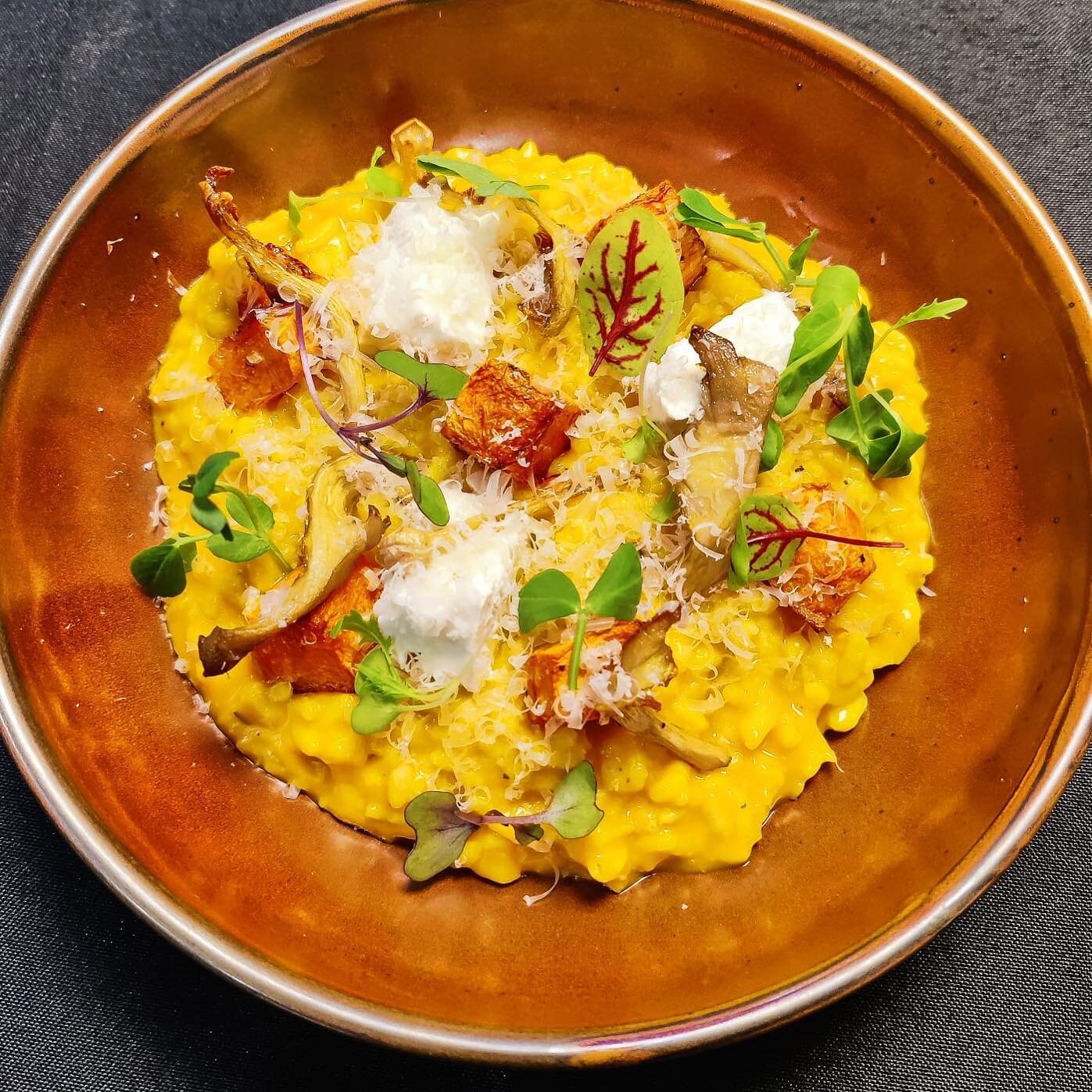 Our pumpkin risotto is a firm favourite on our new festive menu, served with wild mushrooms, roasted pumpkin, feta &amp; parmesan 🤤 

The new menu features traditional classics such as roast turkey, classic cod and stunning venison dishes such as; t
