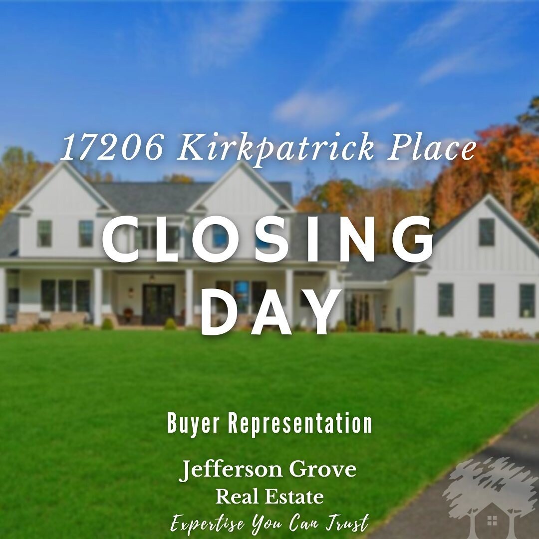 🥳 Congrats to our DC relocation clients on the successful closing of their beautiful new home 🏡 This one was a stunner and we are so excited for them! Thank you for trusting Jefferson Grove Real Estate to help you with your relocation and home purc