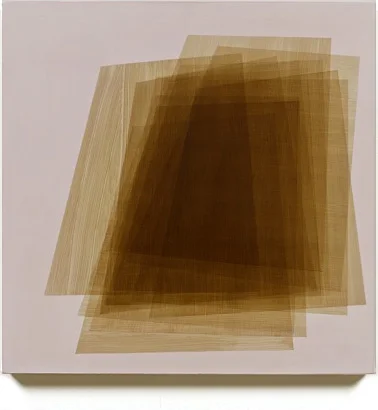Form Study (olive green on pink), 2013, 16x16