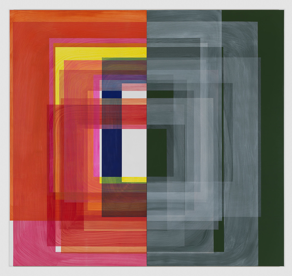  Call &amp; Response, 2019, two panels/each 90x48, total dimension 90x96 