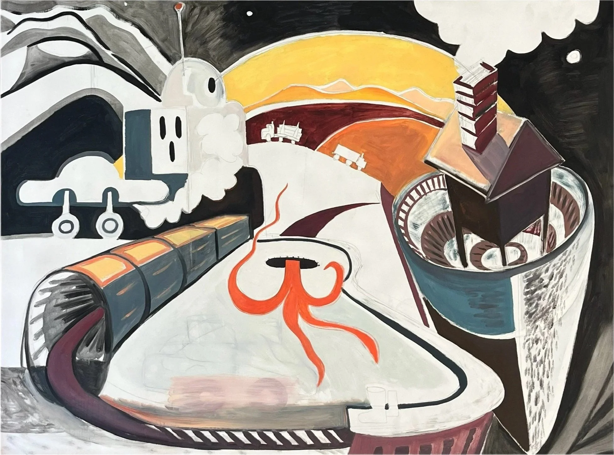 Around, oil on panel, 30" x 40", 2023