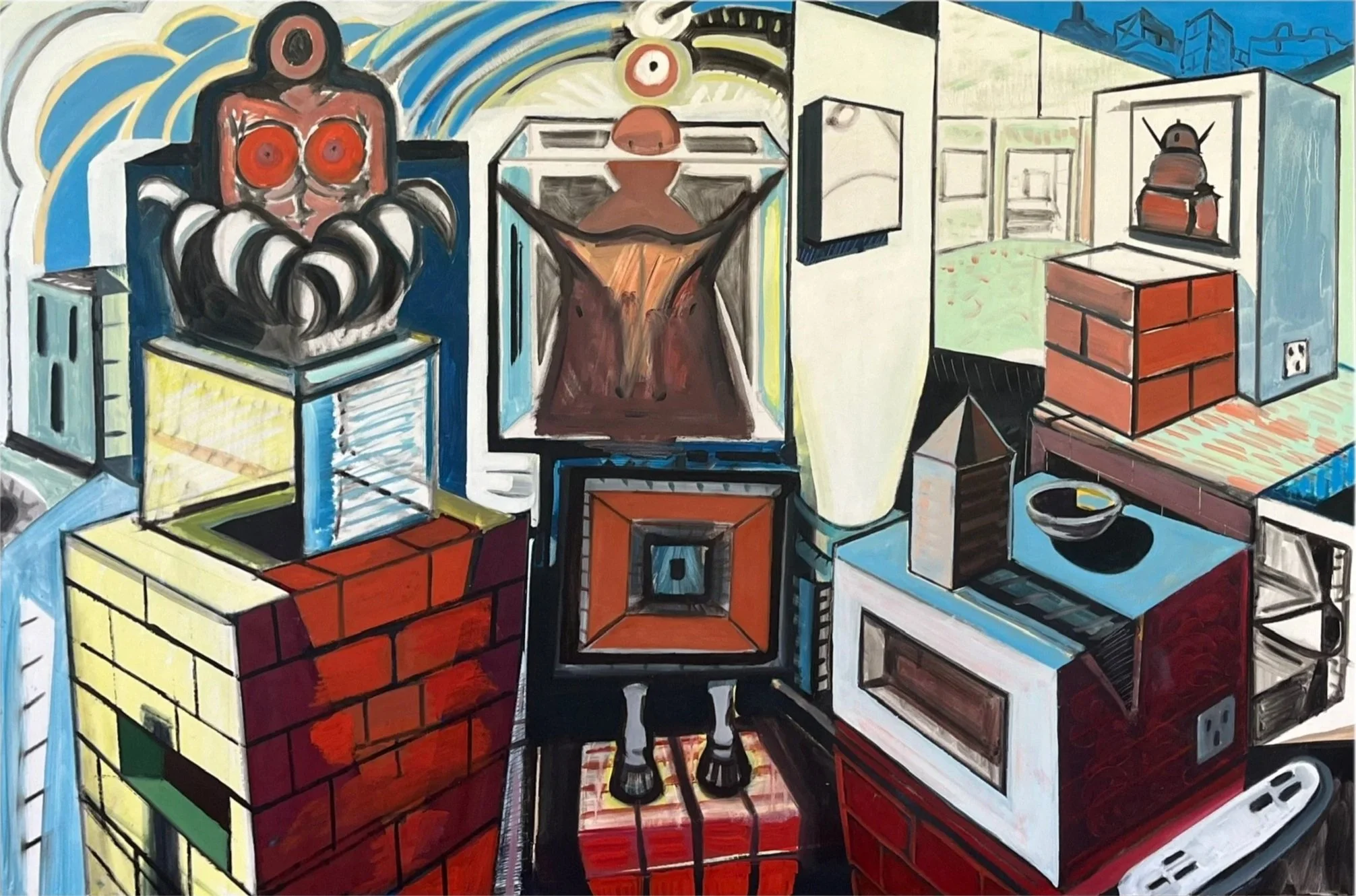 Familiar Spaces, oil on panel, 24" x 36", 2025