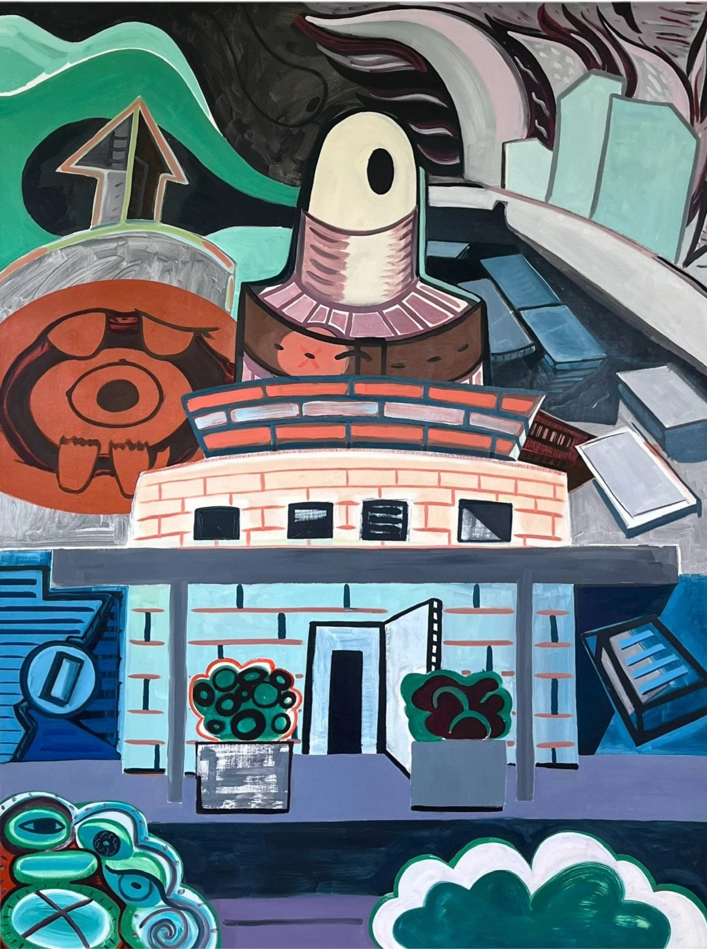 I am a Building 3, oil on panel, 40" x 30", 2024
