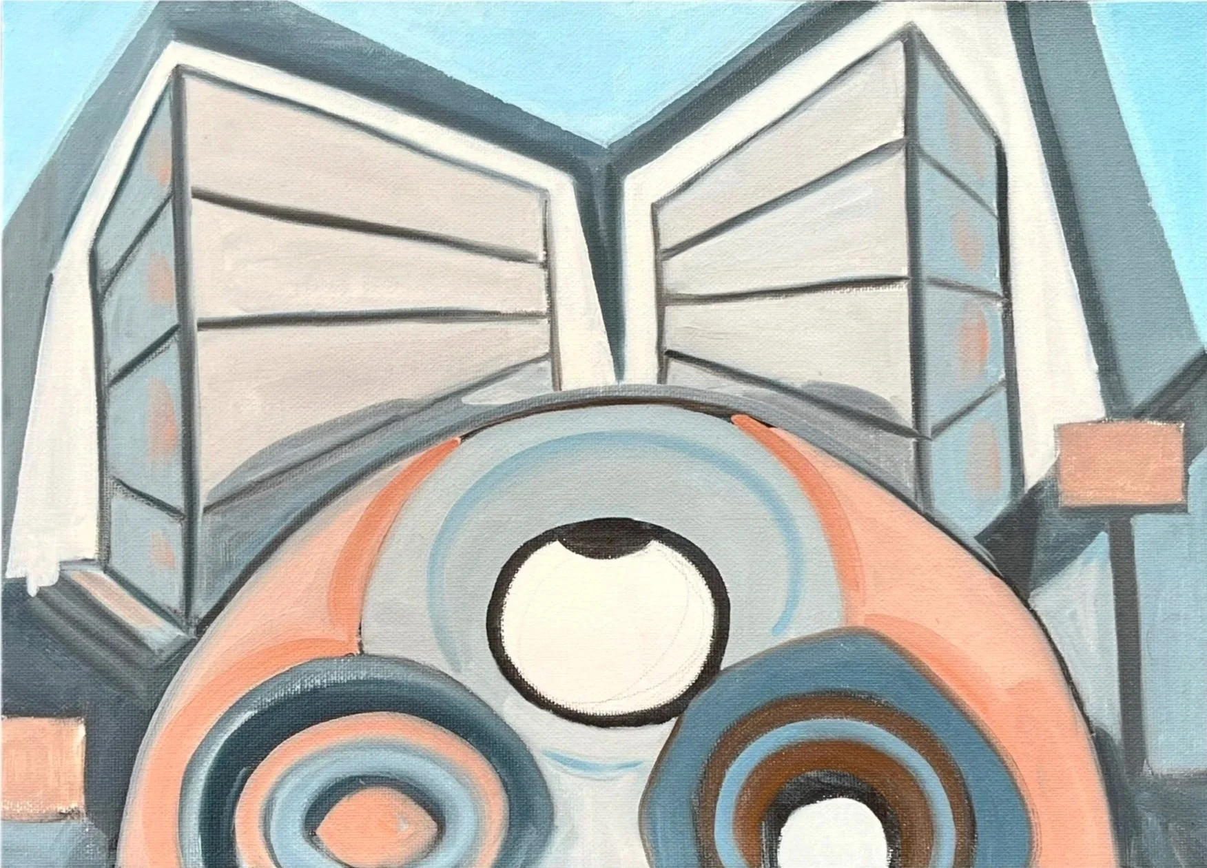 Up, oil on canvas paper, 9" x 12", 2025