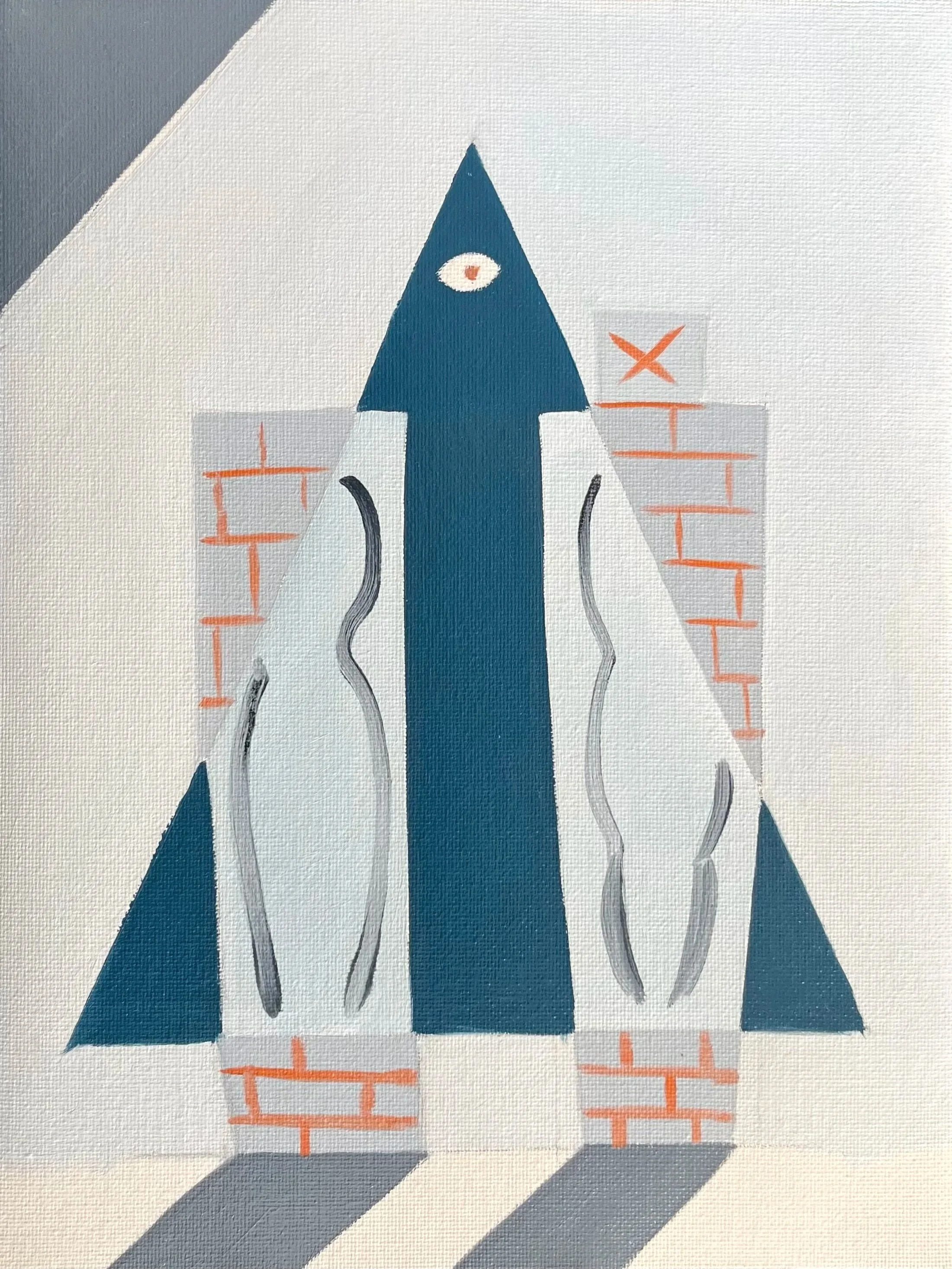 Triangle, oil on canvas paper, 9" x 12, 2025