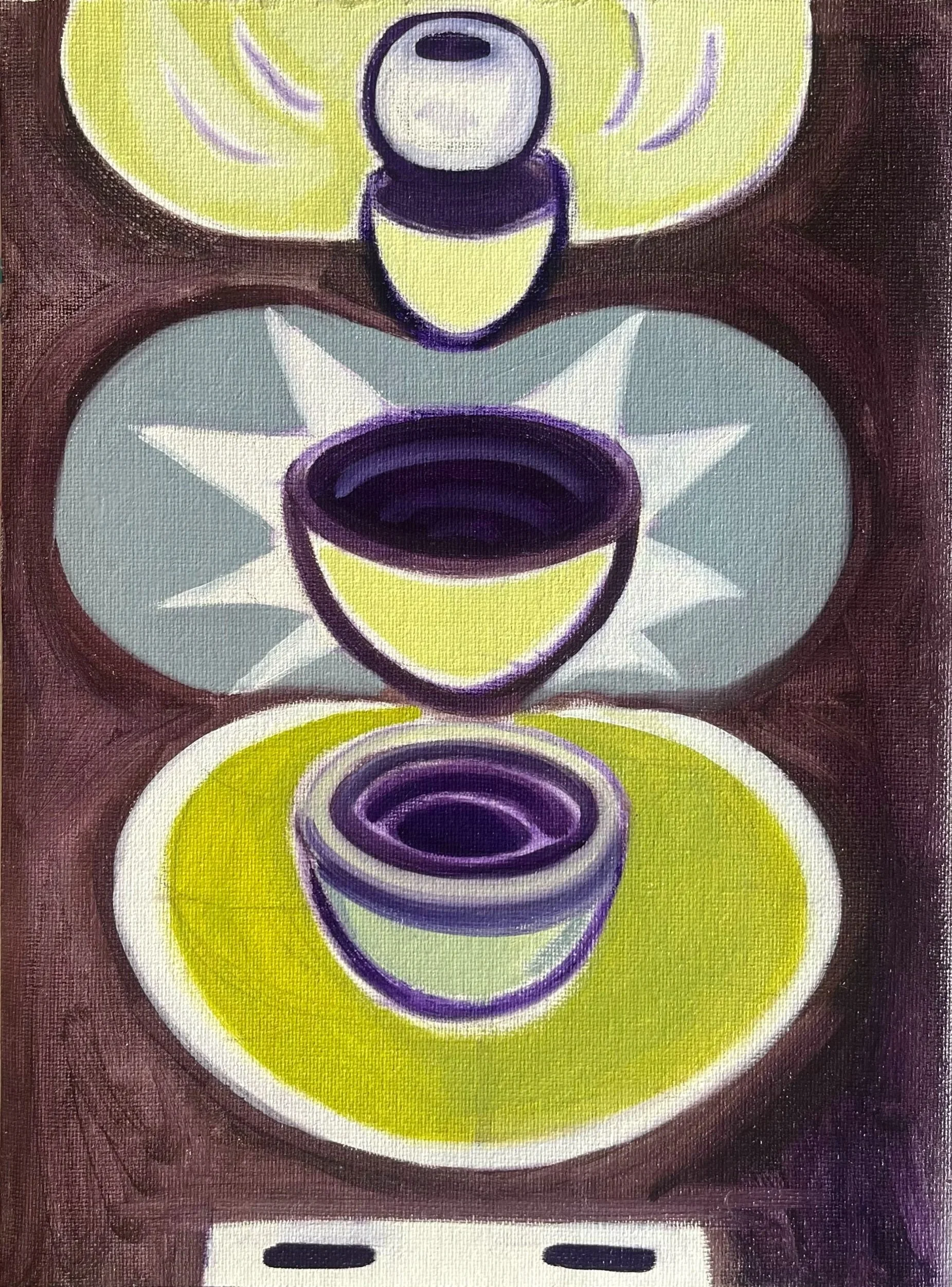 Stacked, oil on canvas paper, 9" x 12", 2025