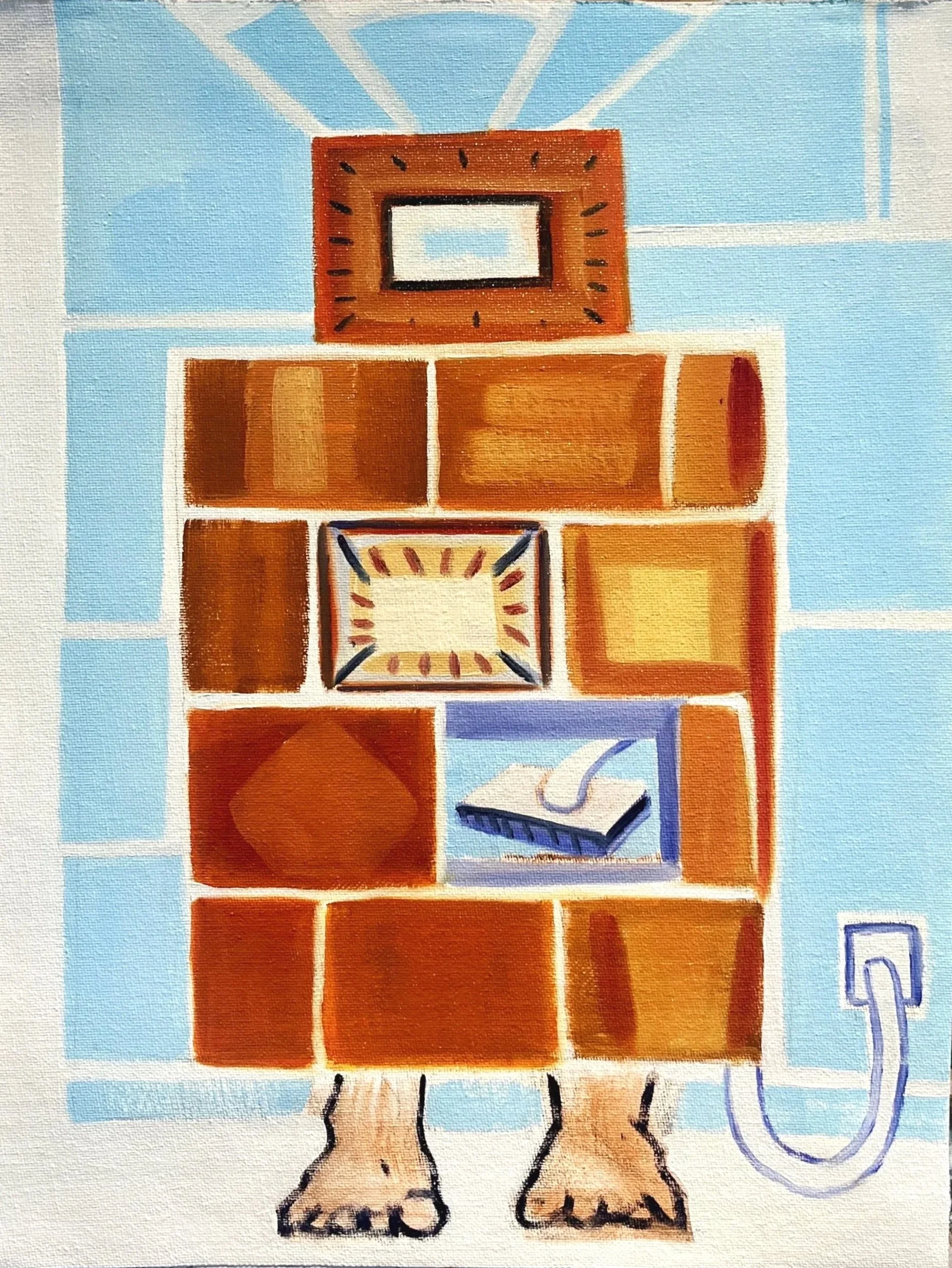 Brickman, oil on canvas paper, 12" x 9", 2026