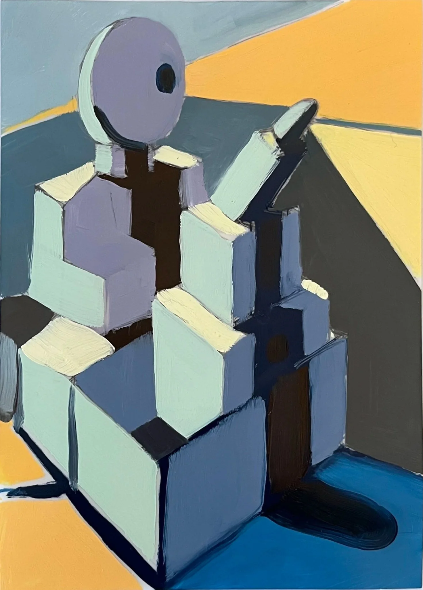 Building 'purple', oil on yupo, 8" x 6", 2026