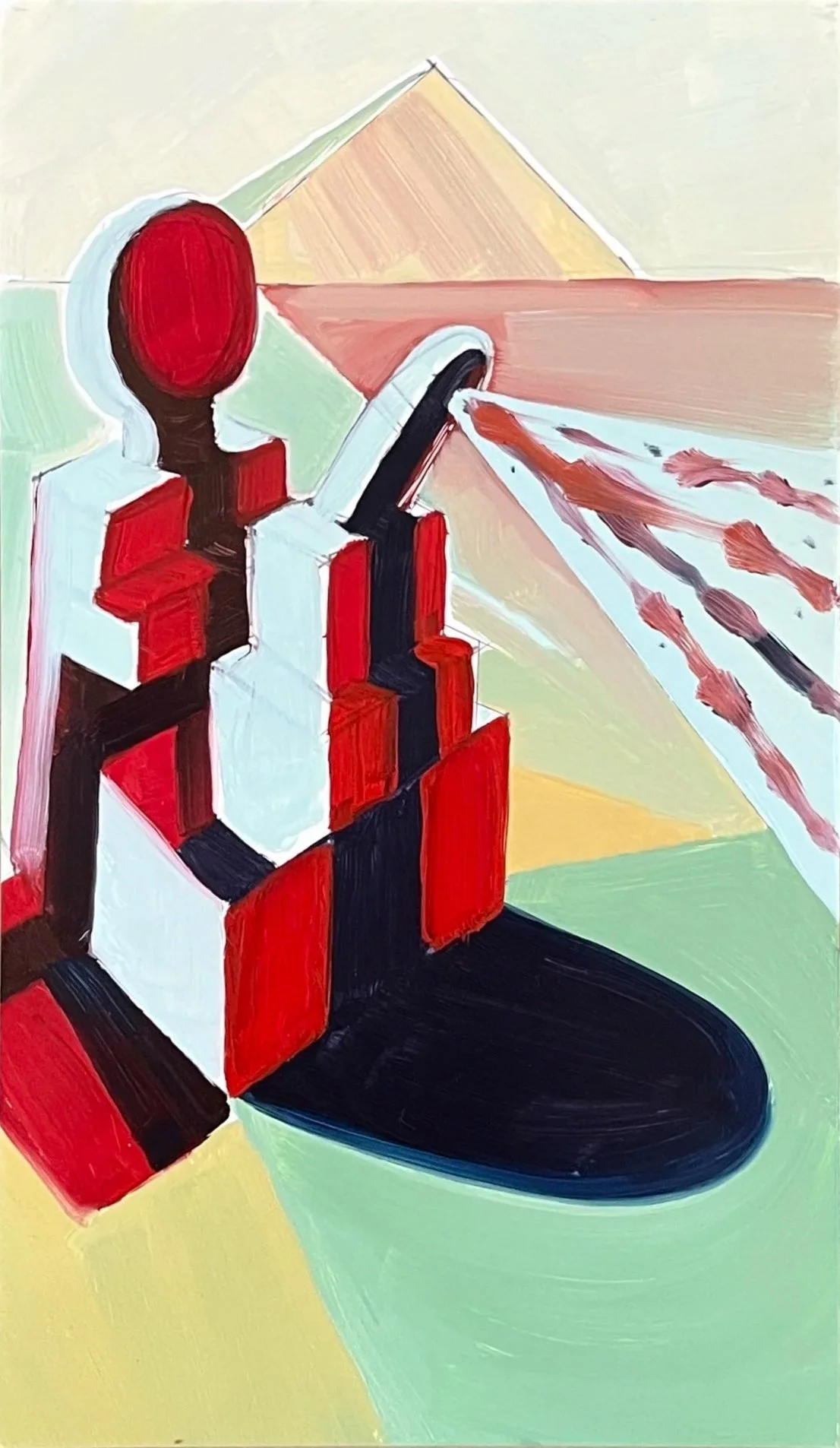 Buildings (Language), oil on Yupo, 9" x 5", 2026