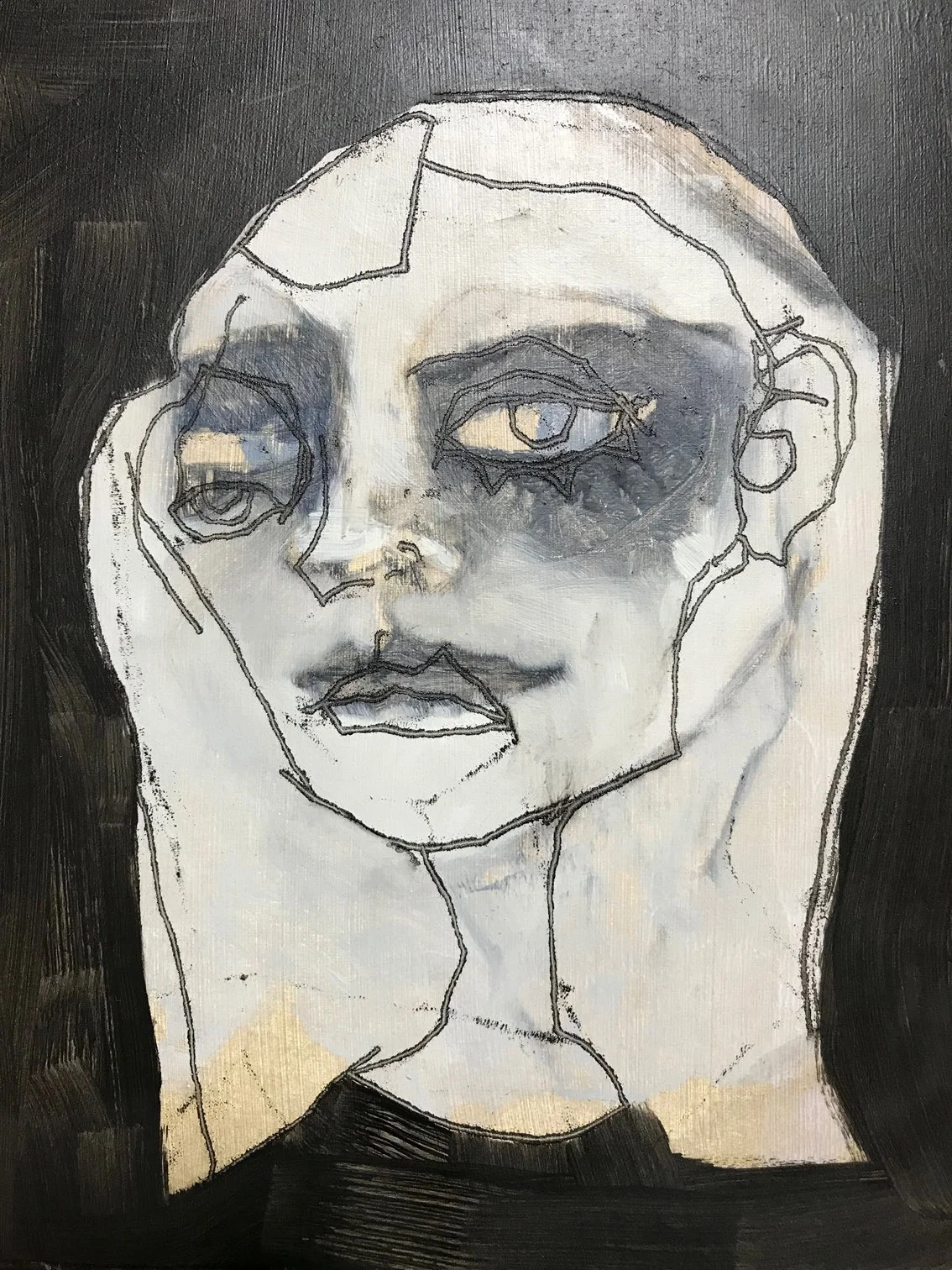 Head, monotype and oil