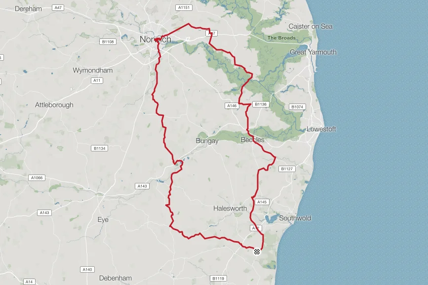 To Norwich for nationals spectathleting Distance: 141.3km. Elevation: 1,126m.