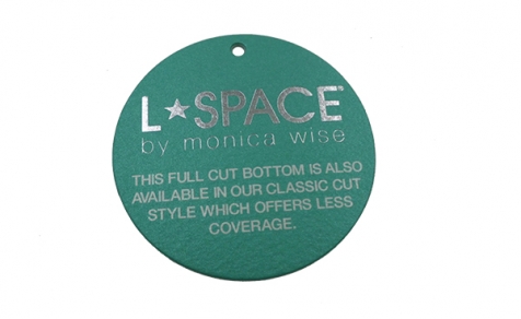 Silver foiled round hang tag