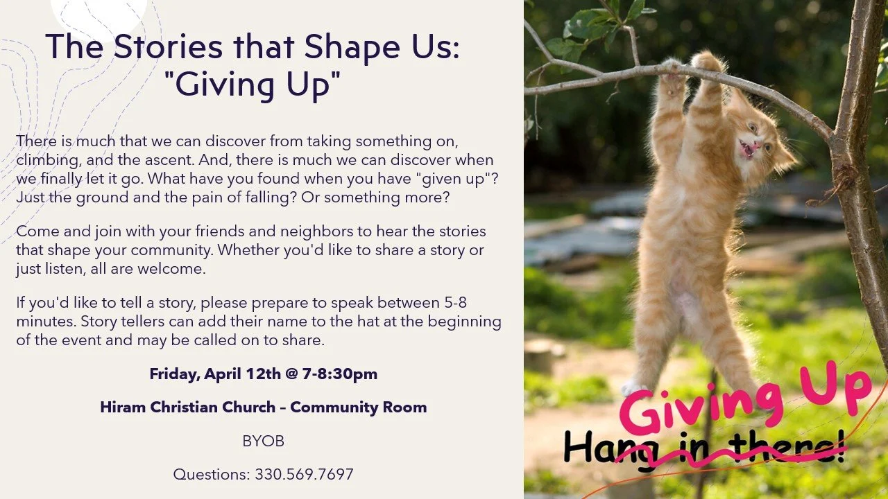 The Stories that Shape Us: "Giving Up"