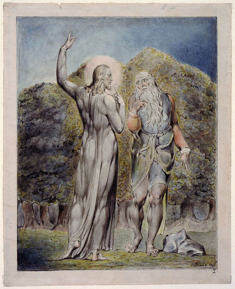 The First Temptation—"Command that these stones be made bread." by William Blake