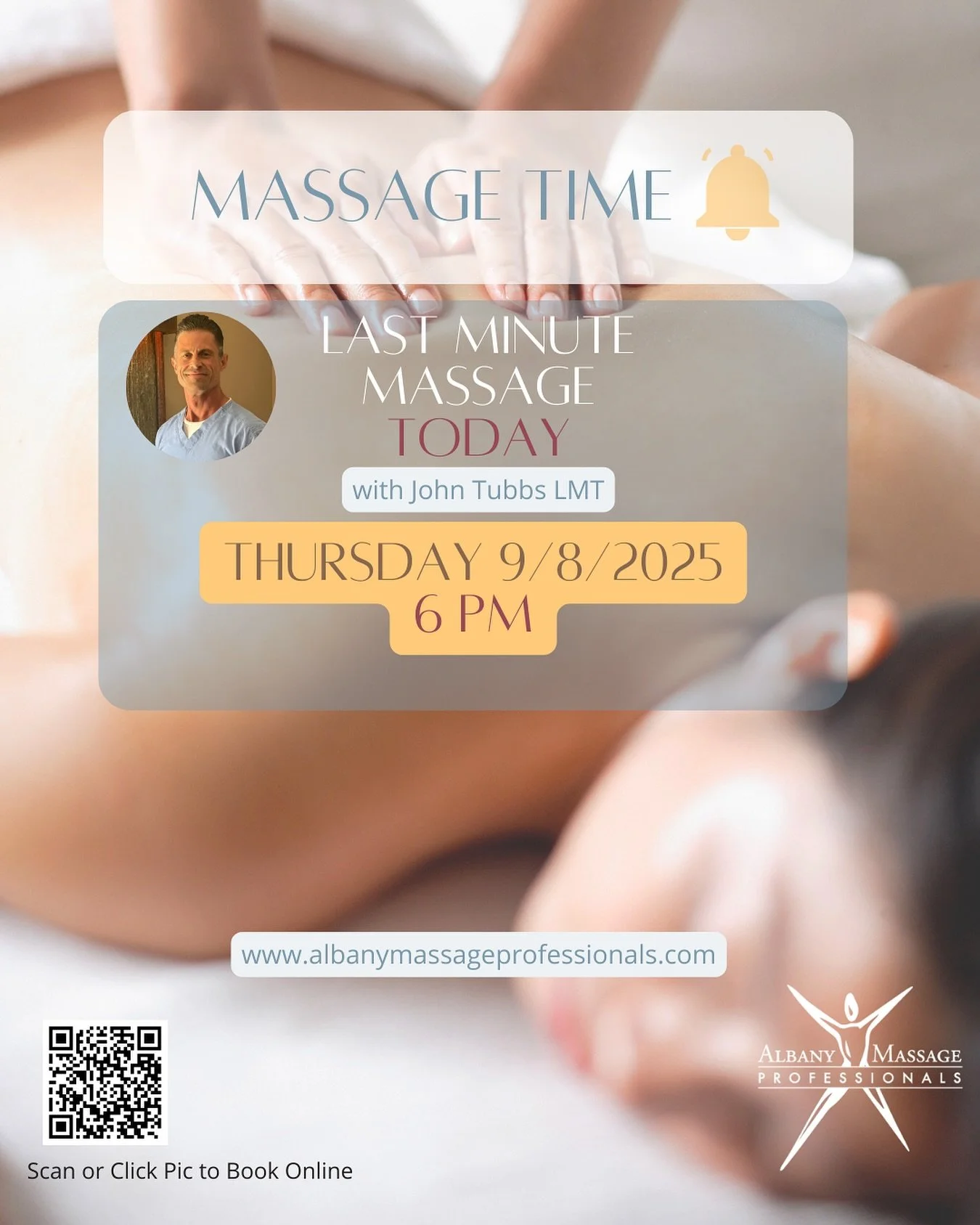 Make yourself and your self care a priority and take advantage of this LAST MINUTE MASSAGE! 

Book your time in the link in the bio