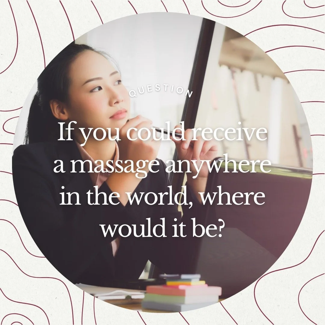 If you could get a massage ANYWHERE in the world&hellip; where would it be? ✨🌍

A beach in Bali? 🏝️
A mountain spa in Switzerland? 🏔️
A jungle retreat in Costa Rica? 🌿

Now imagine this&hellip;
You&rsquo;re there. The sounds. The warmth. The deep