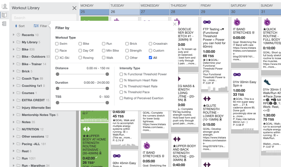 How to organize and create workout libraries, name your workouts