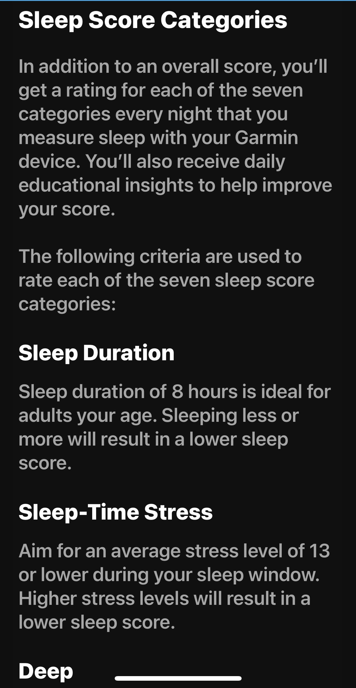 Sleep Score Cont