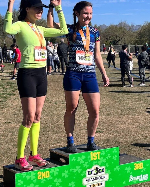 [Tristar Lauren Dahlin celebrating the podium winning the Shamrock 5K this past weekend.] &quot;It's Medal Monday and we're here to celebrate the incredible performances of our endurance team over the past week. We've had some amazing races and train