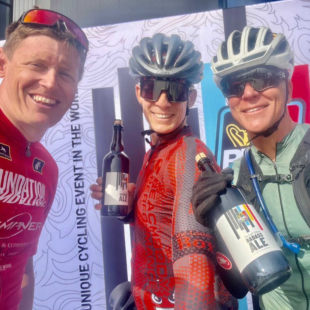 [Tristar Athletes, Left; Walter Welsh, Jeff and right Chris Graves rode long and strong as a team this weekend at the Belgian Waffle CA 126mi 9K gravel race]. 🏊🏻&zwj;♂️🚴&zwj;♀️🏃🏻&zwj;♀️ ......First up, Lawrence Epstein at the Bonelli Triathlon. 