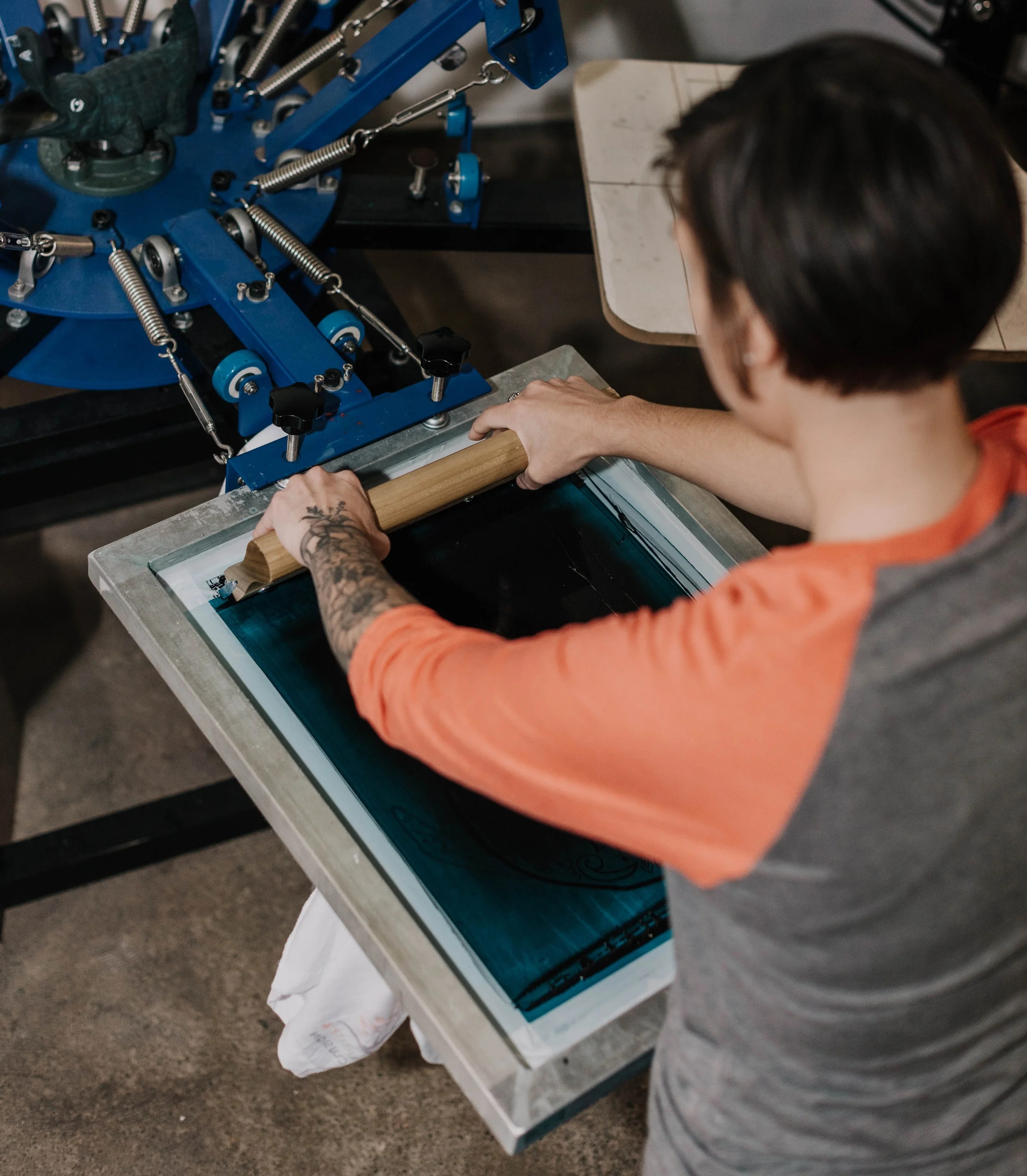 Using t-shirt press