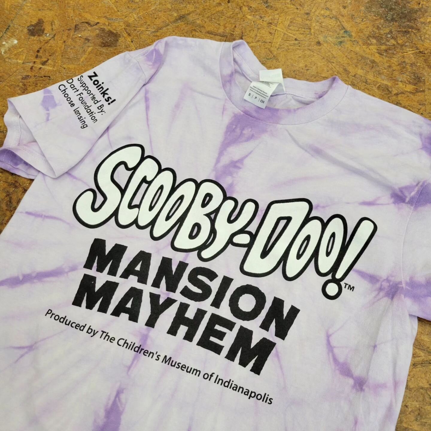 @myimpression5 has a new exhibit, Scooby-doo! We printed these fun tie-dye shirts for their employees. Stop by and have fun with the Mystery team!