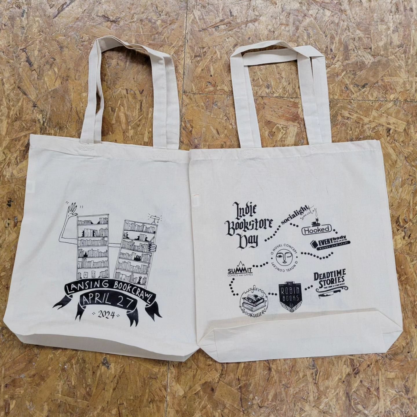 Speaking of Indie bookstore day, here are the tote bags we printed for the event! Hope everyone had fun!