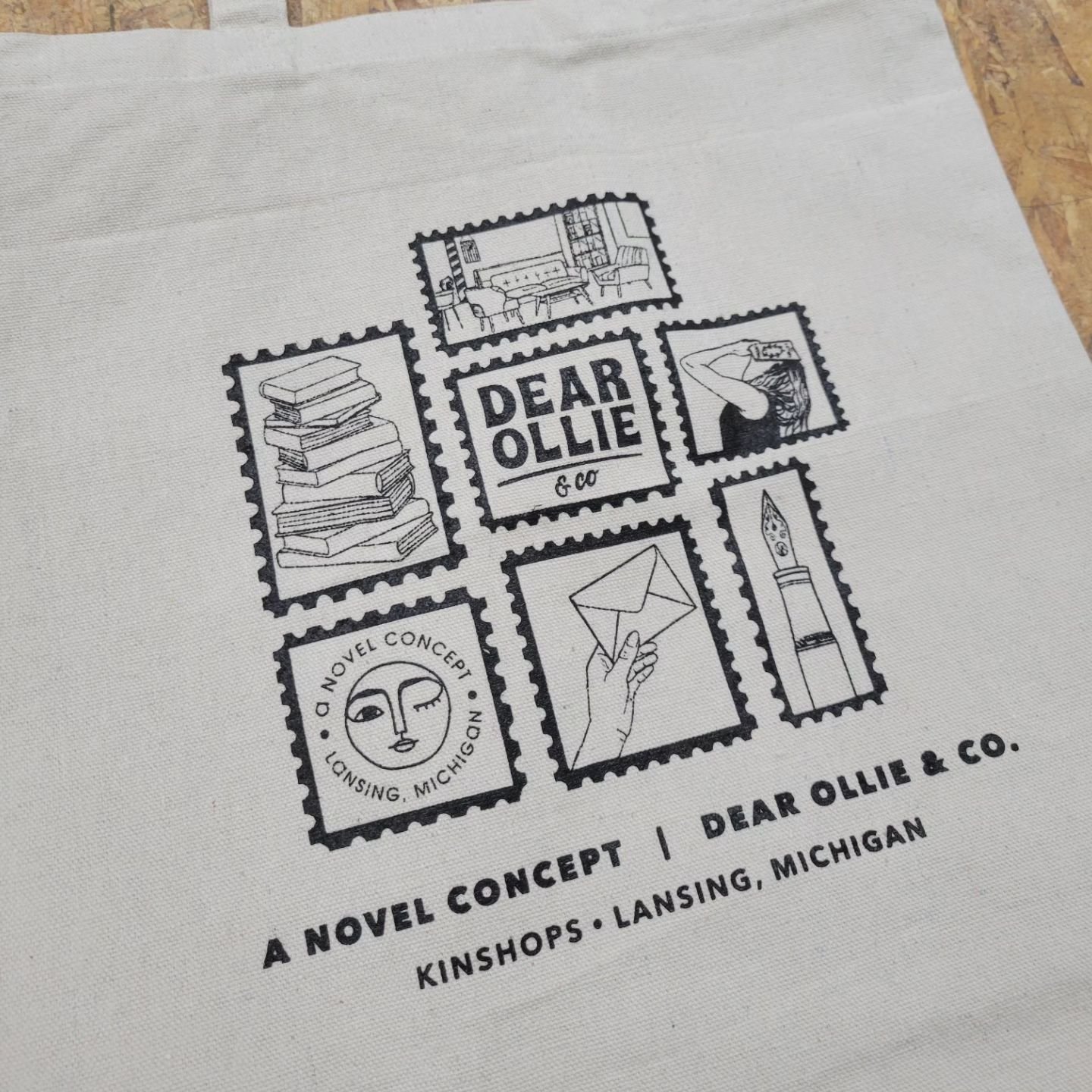 We printed some tote bags for @dearollieandco and @a.novel.concept for their 2 year anniversary! Stop by and grab your new favorite books and stationary this weekend.