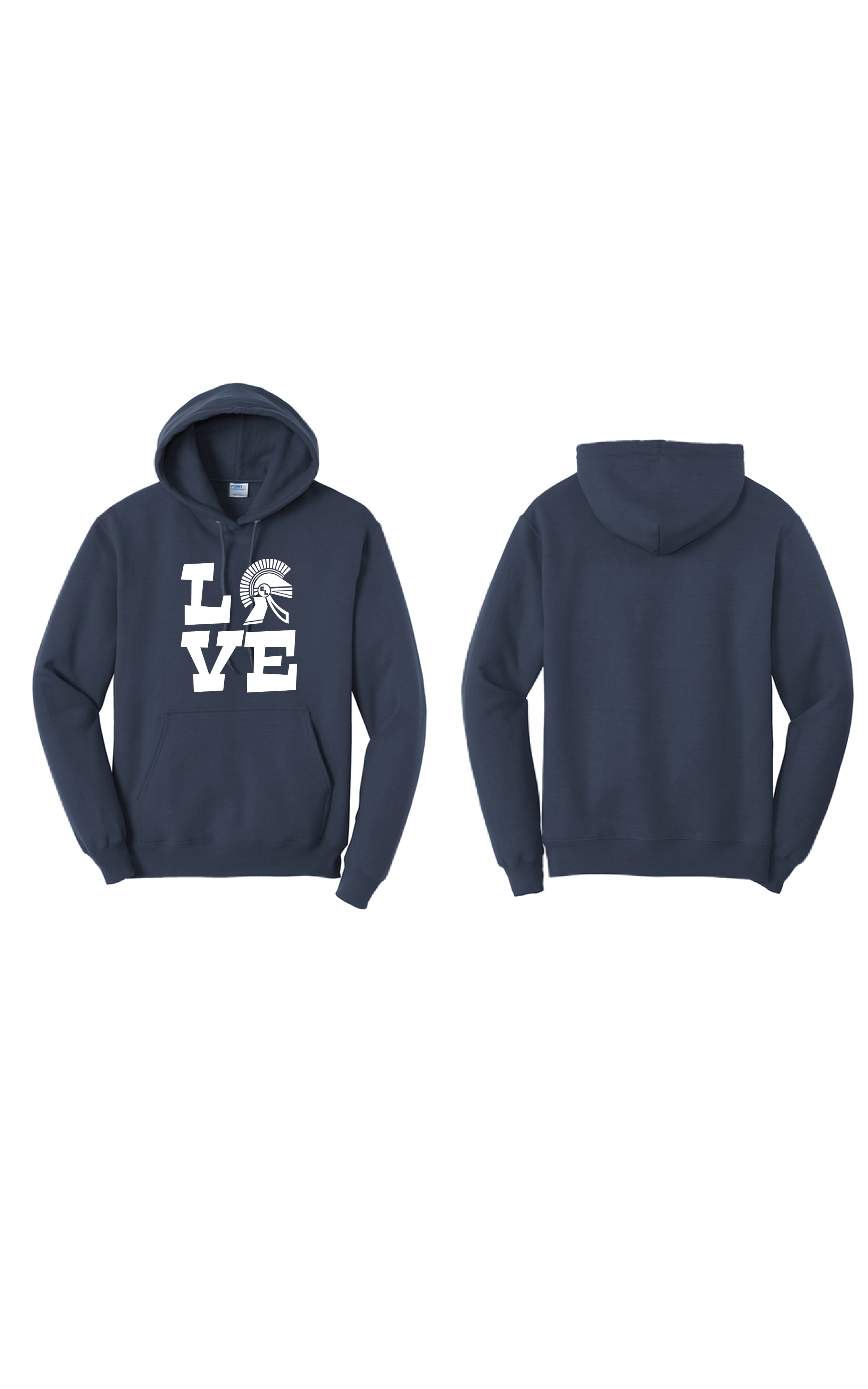 East Lansing High School LOVE hood sweatshirts