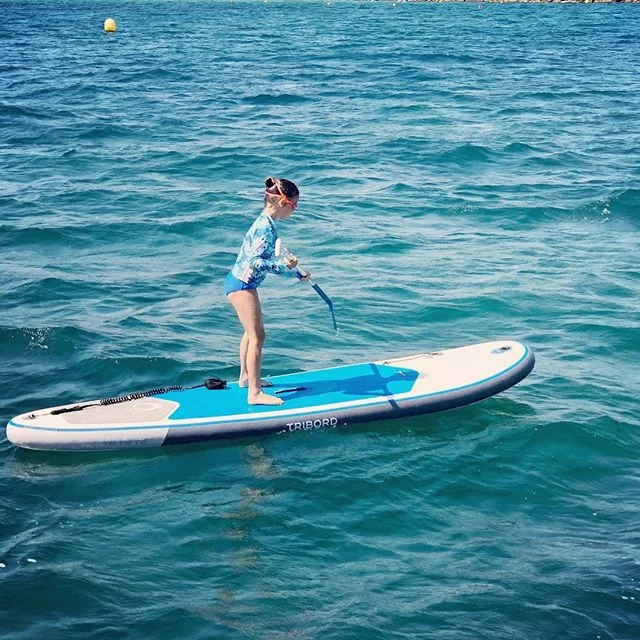 Yesterday, I got to paddle board in the Mediterranean &mdash; it was so much fun! I love Barcelona so much. It&rsquo;s great to be back! 🇪🇸❤️#Mediterranean #barcelona #spain #travel #travelblogger #kidblogger