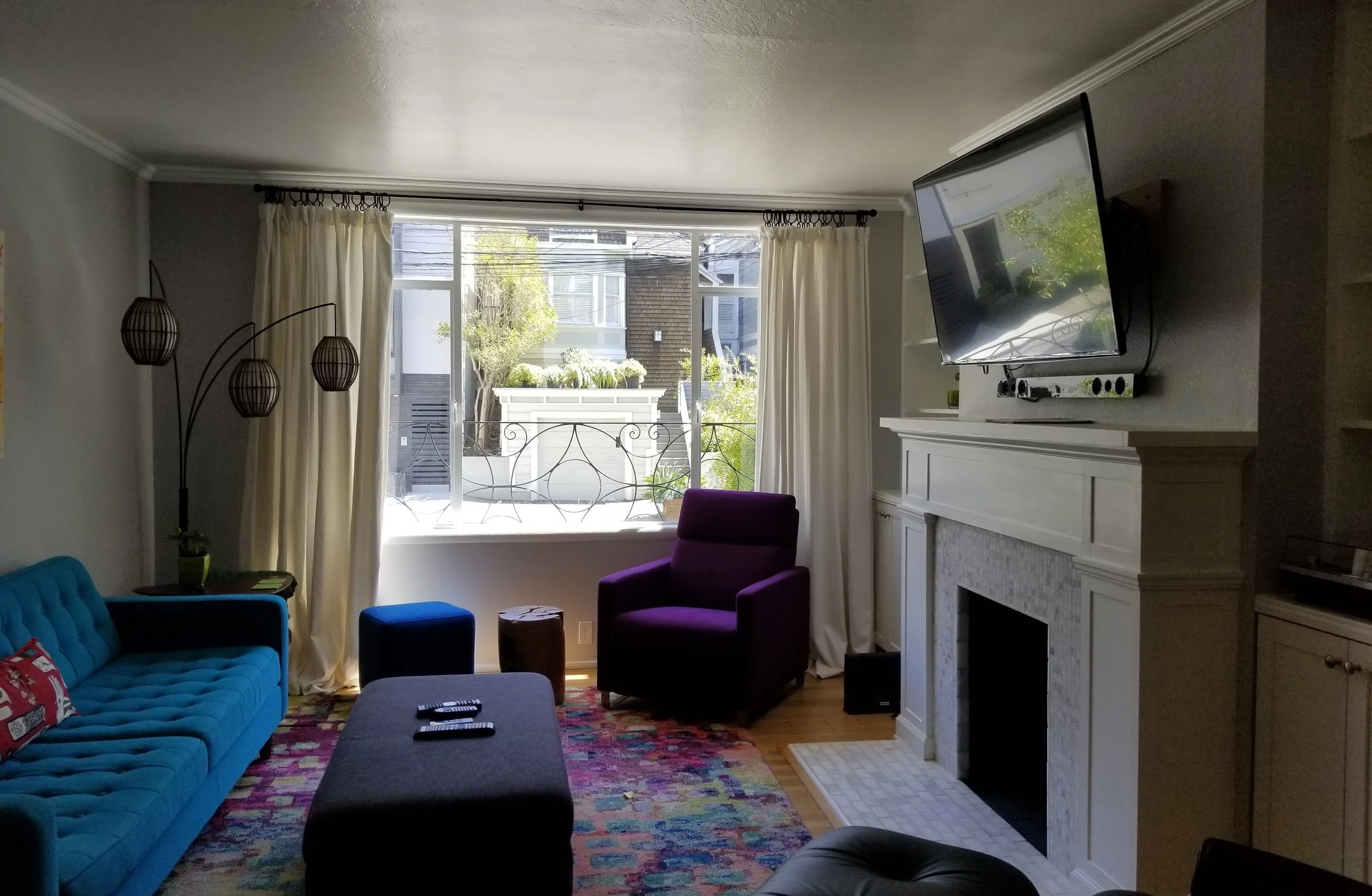 An interim, decluttered Living Room