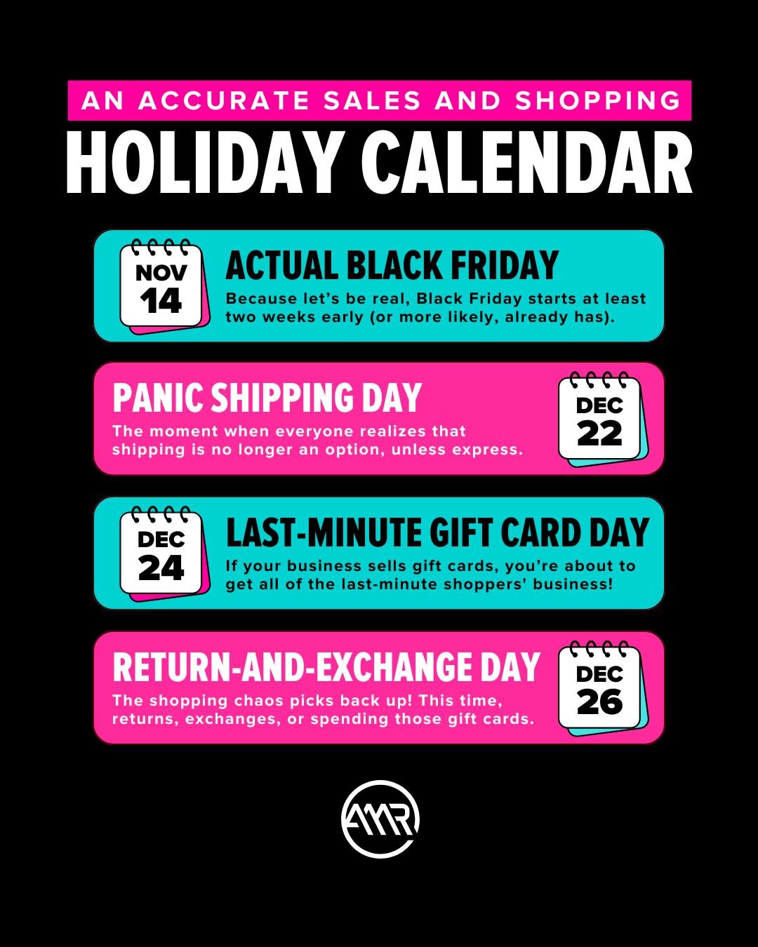 Yes, these are all real holidays. No, we didn&rsquo;t make them up. 😅

We are officially in the thick of the holiday season! Are you prepared with a social media and ad strategy for the holiday shopping rush? 

It&rsquo;s not too late to start strat