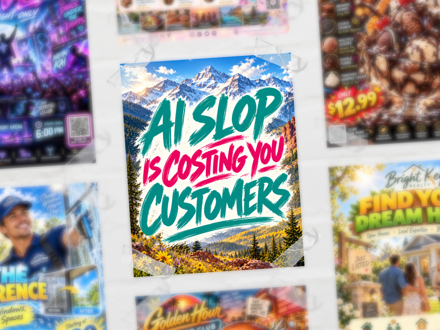 Your AI Social Posts and Flyers Are Trying Too Hard, and It’s Costing You Customers