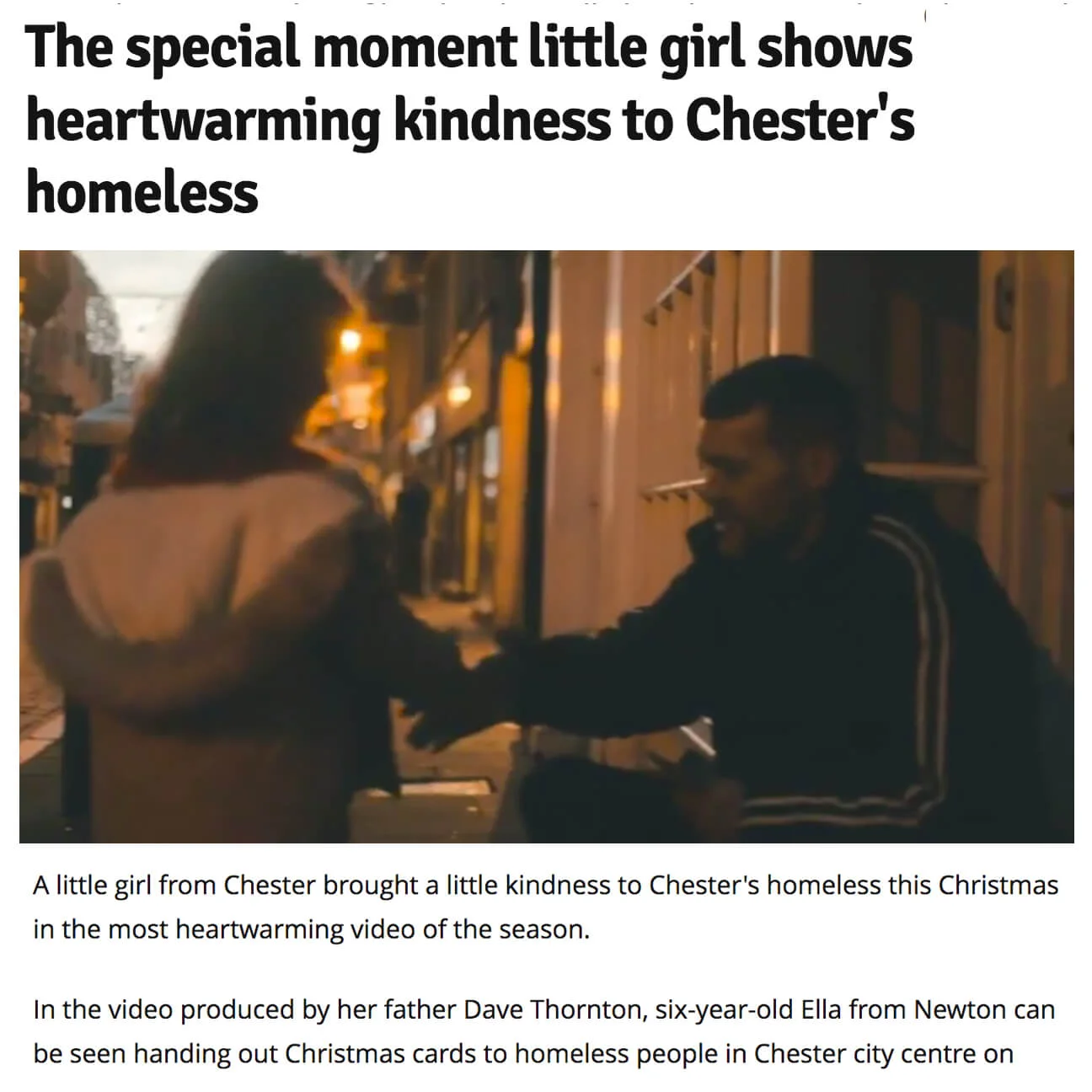 Girl Gifts to Chester Homeless