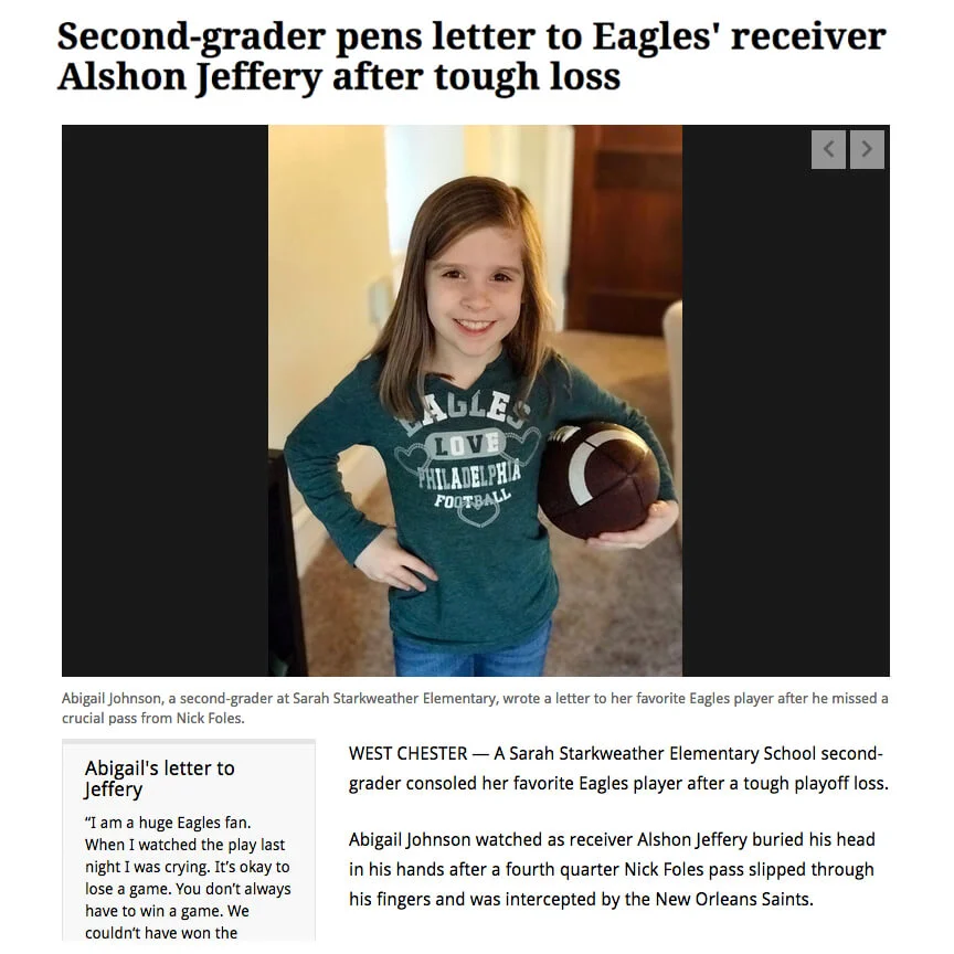 Letter to Eagles Player
