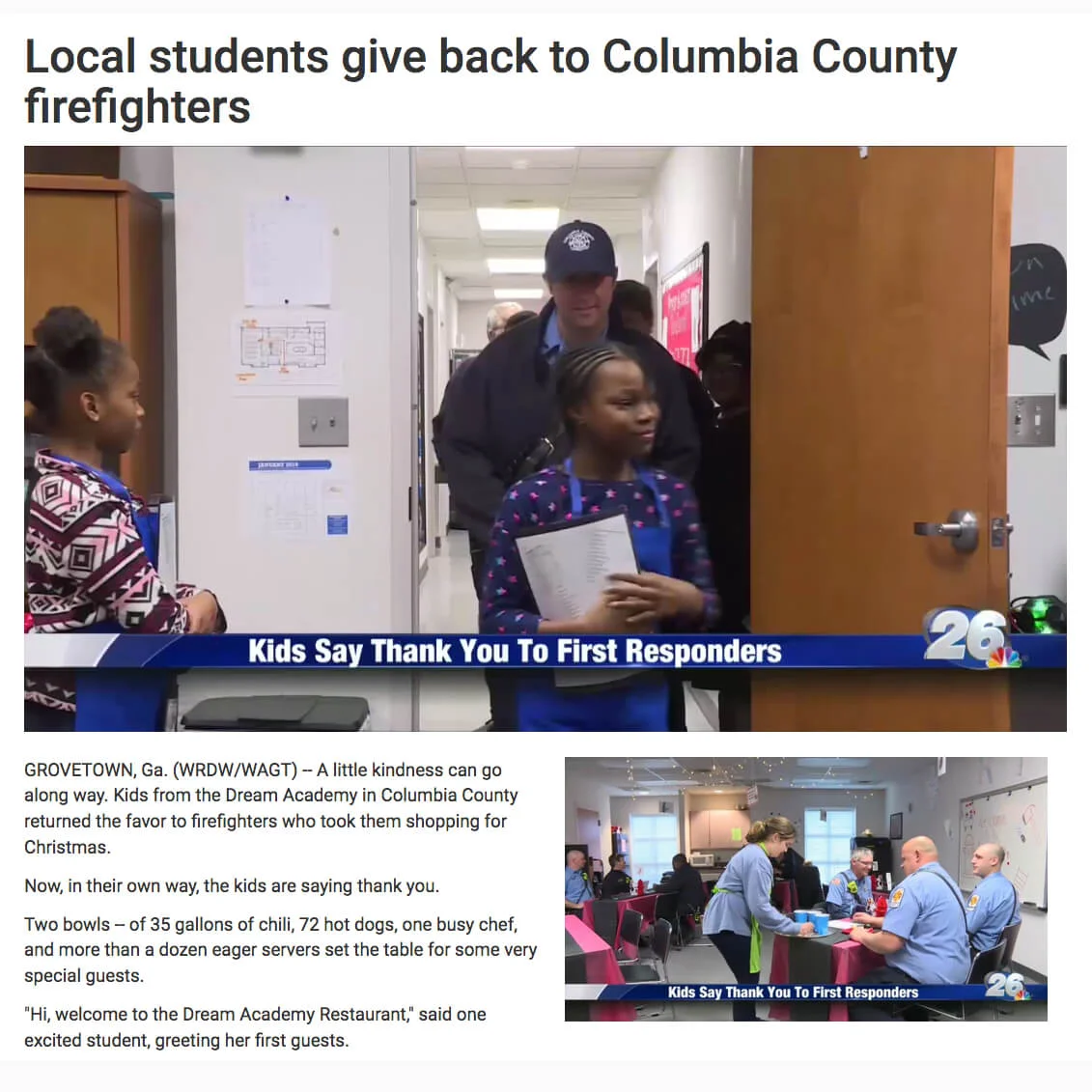 Students Give Back to Firefighters
