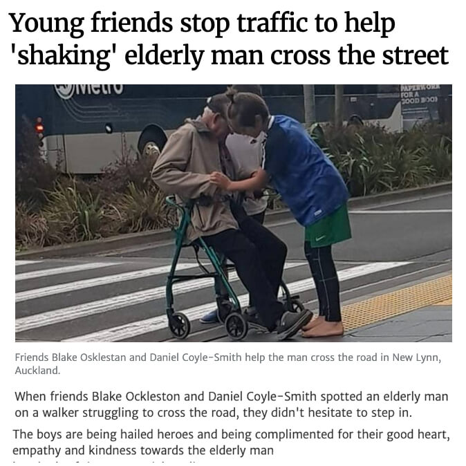 NZ Elderly Man Cross Street