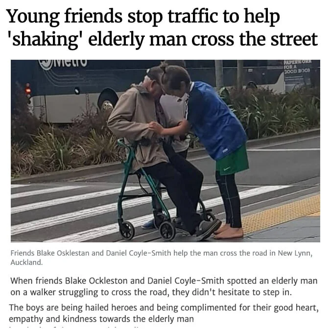 NZ Elderly Man Cross Street
