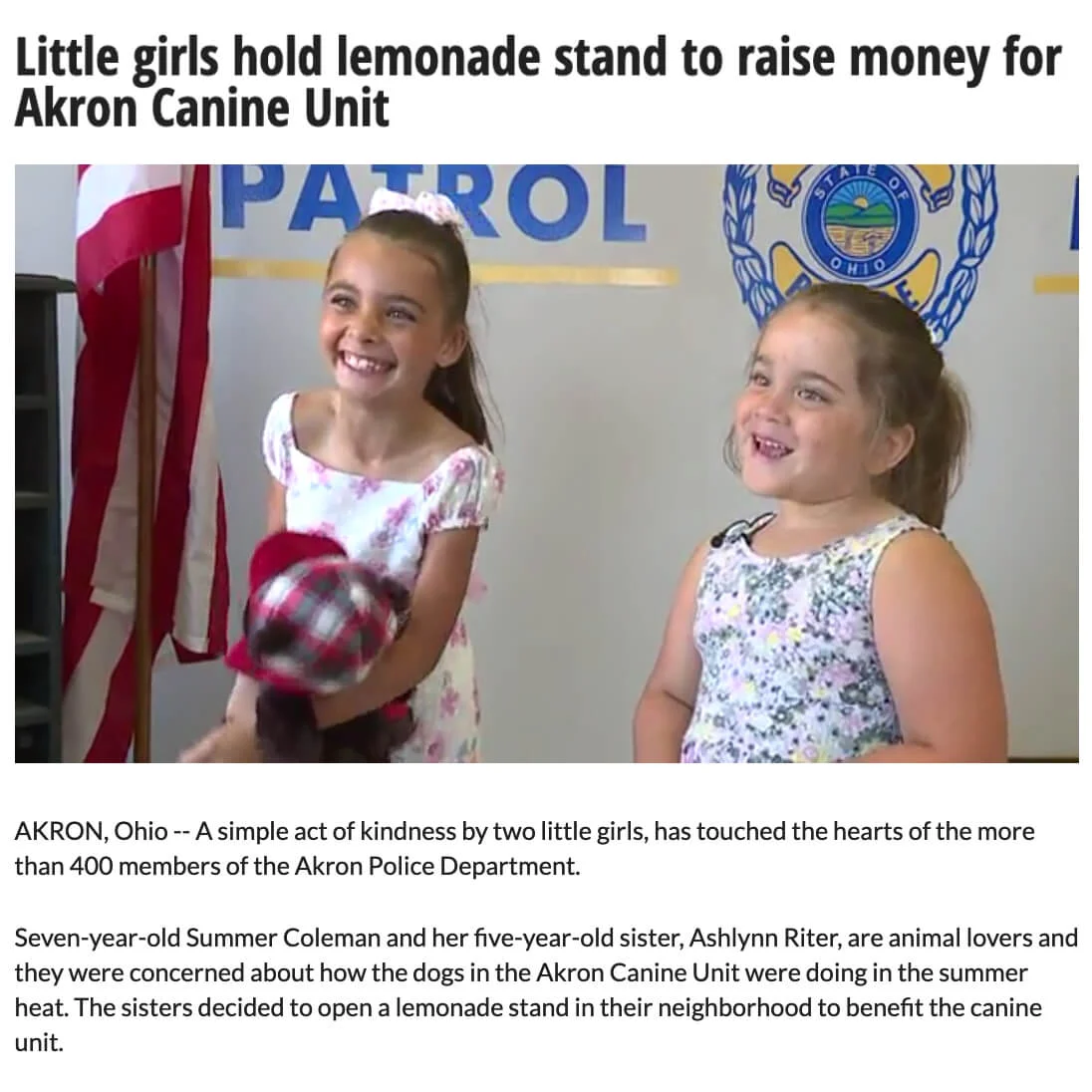 Lemonade Stand for K9 Unit