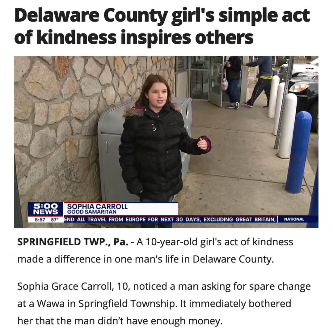 Sophia Grace Bag for Man Begging for Money