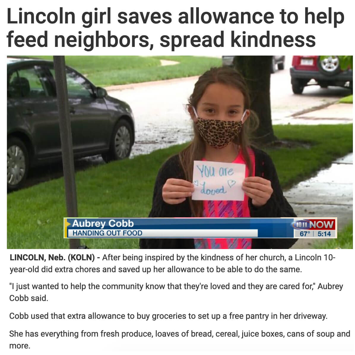 Allowance for Driveway Food Pantry