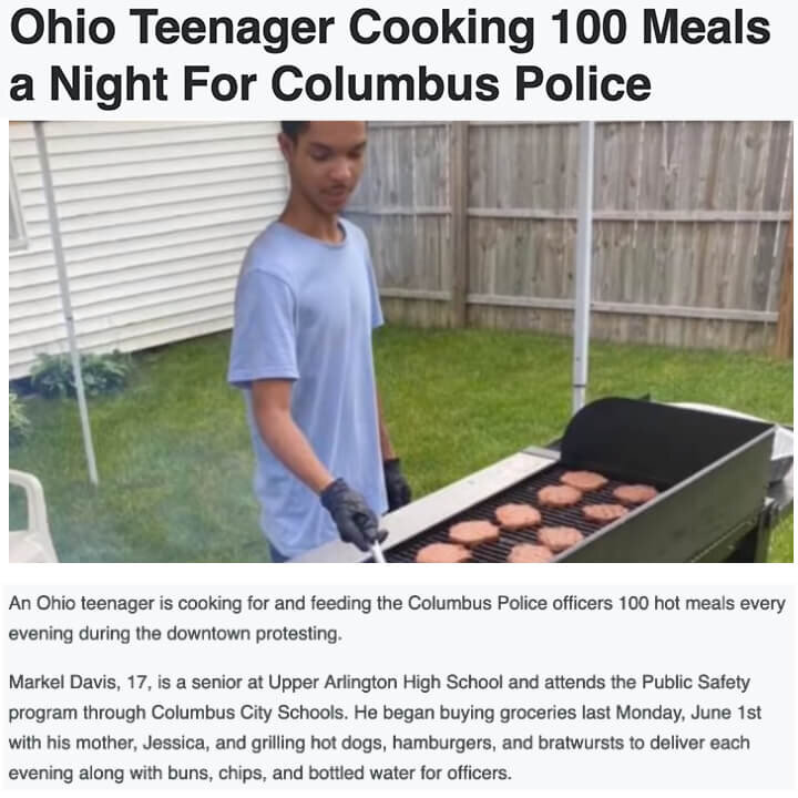 100 Meals for Columbus Police