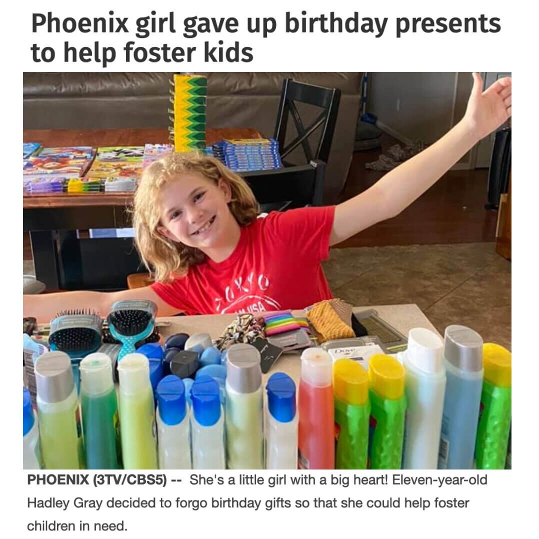 Helping Foster Kids in Lieu of Birthday Gifts