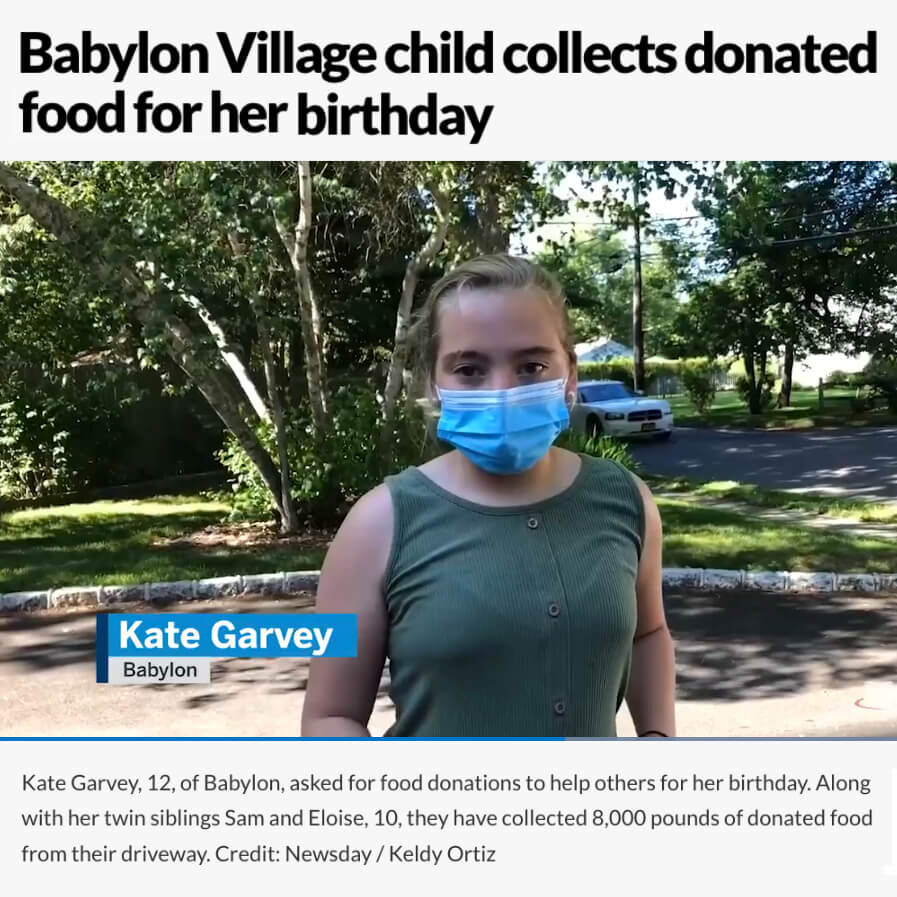 4,000 pounds of food for her birthday