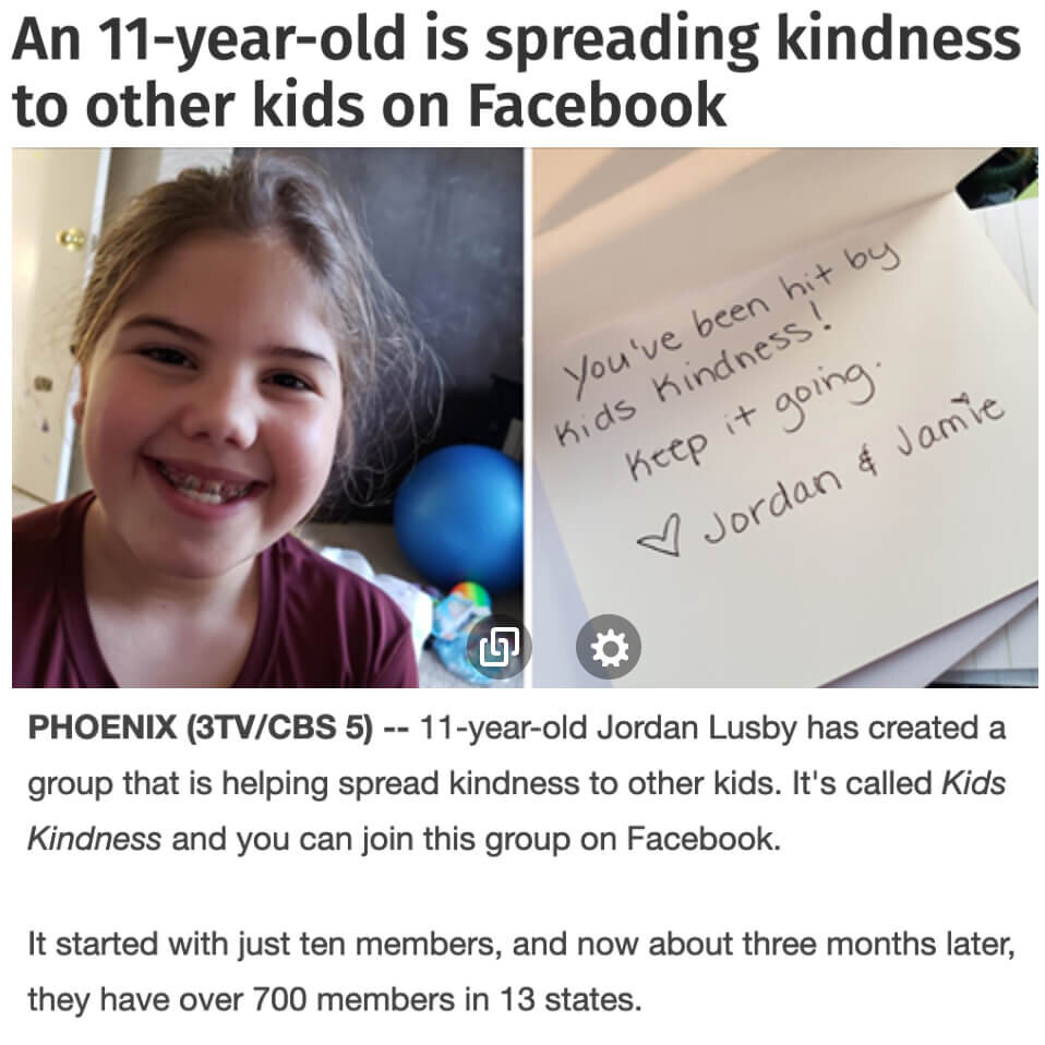Kids Kindness Facebook Group