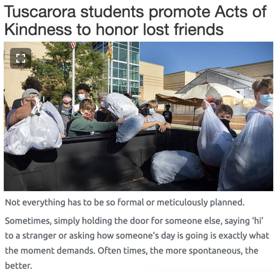 Tuscarora students Kindness to honor lost friends 