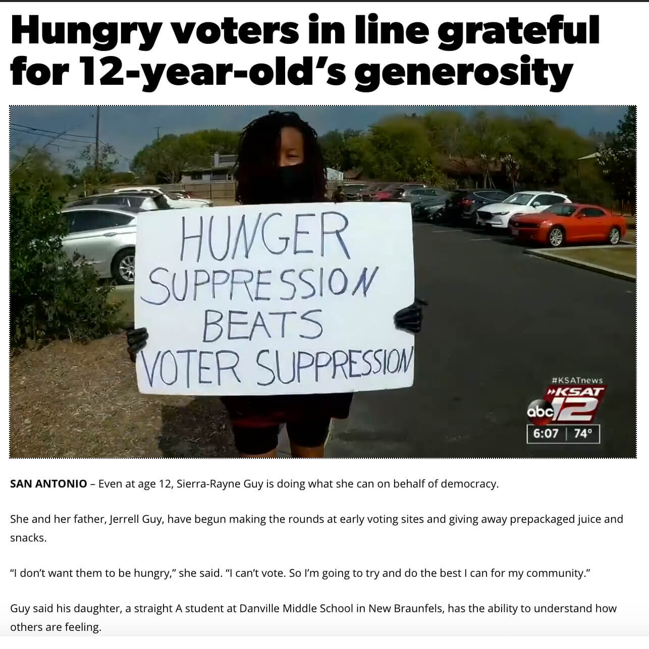 Hunger Suppression Beats Voter Supression