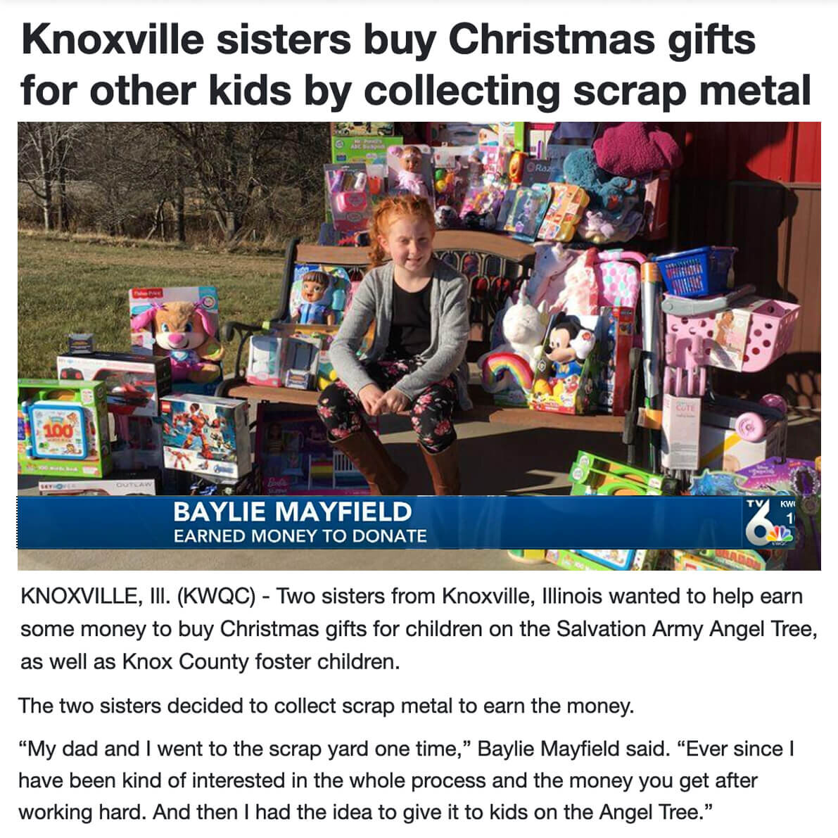 Scrap Metal for Salvation Army