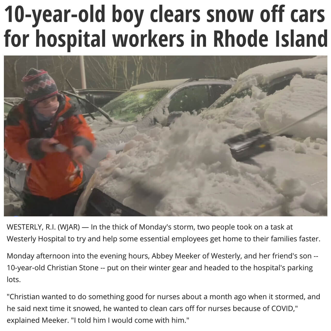 Clean Snow of Hospital Cars