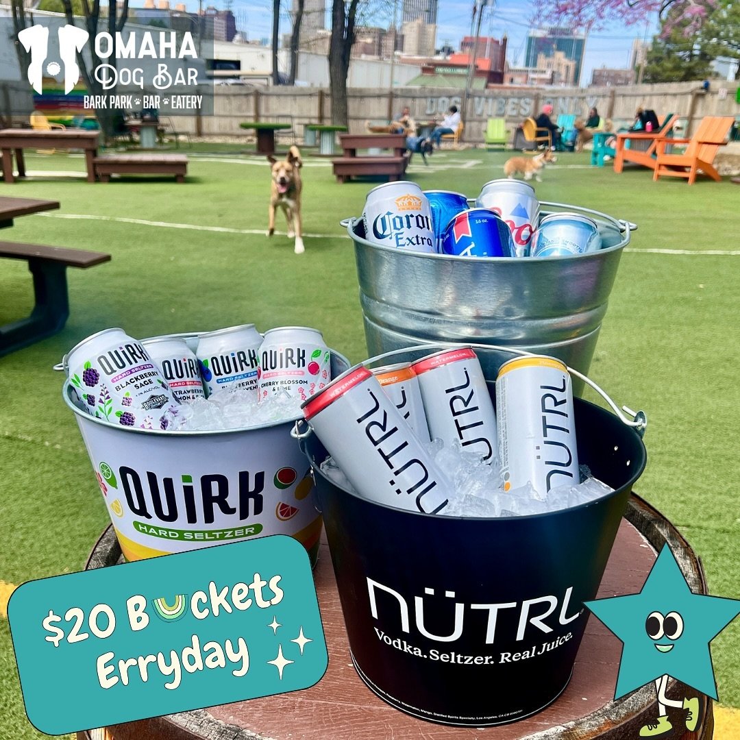 😎$20 Bucket Specials!🍻

Choose 5 of our tall boys, 4 Quirks or 4 Nutrls! 

TALL BOYS
Bud Light
Busch Light
Coors Light
Coors Banquet
Ultra
Corona
White Claw Mango
White Claw Black Cherry

QUIRKS
Strawberry Lemon Basil
Blackberry Sage
Blueberry
Cher